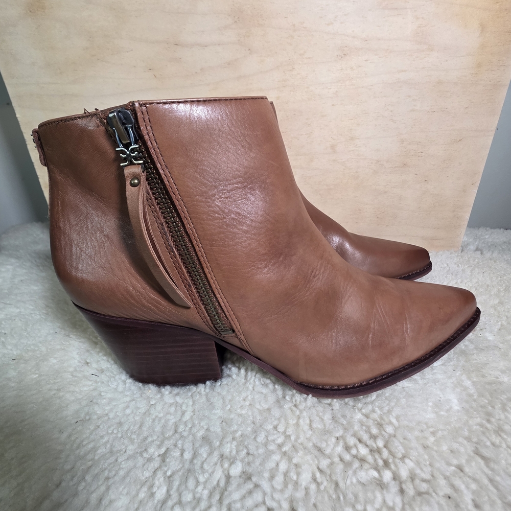 Sam Edelman Walden Leather Ankle Boots Womens 11/Euro 41 Brown